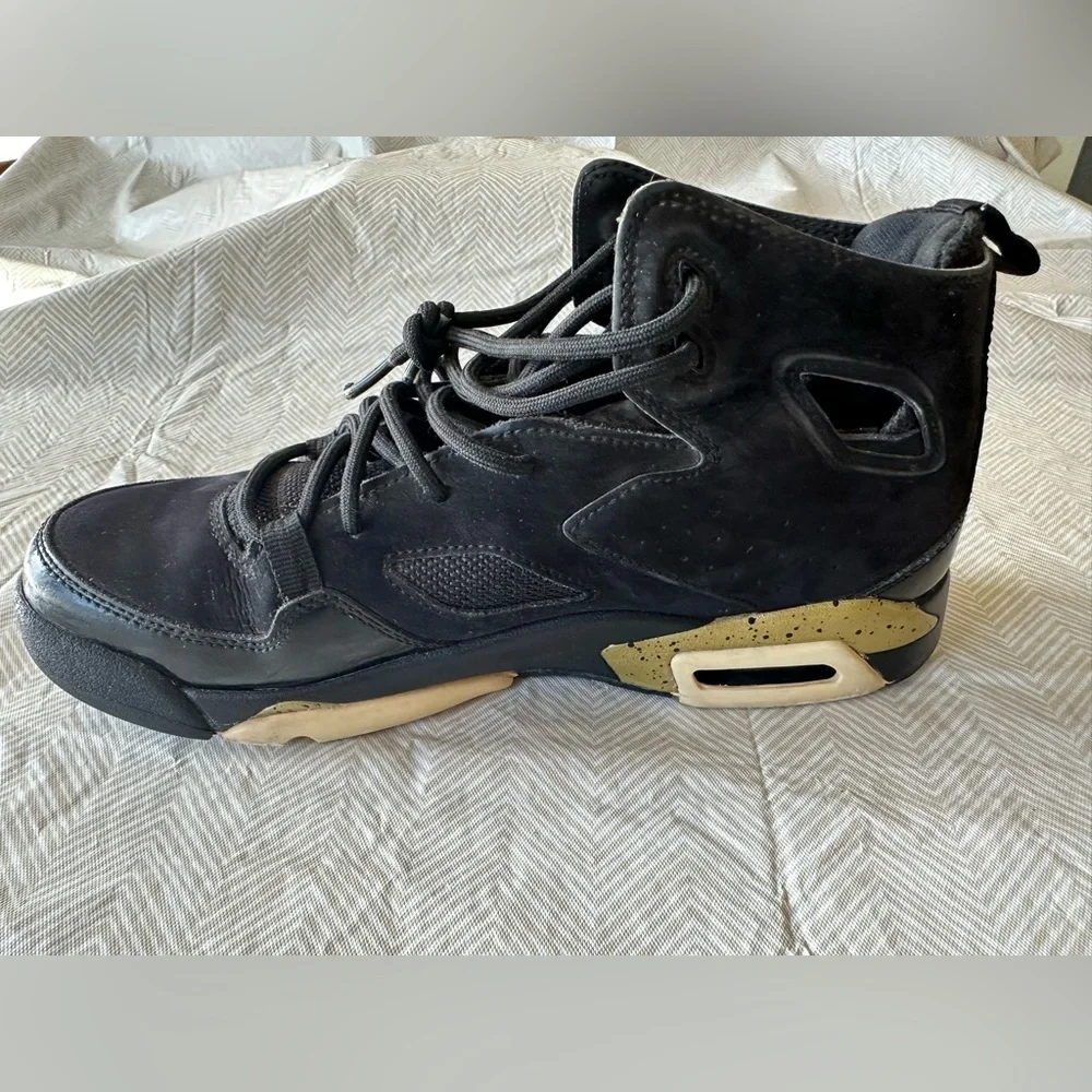 Nike Air Jordan Fight Club 91 Youth 6.5 Black Gold Basketball‎ Shoe Unisex Boys